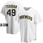 Julio Teheran Men's Milwaukee Brewers White Replica Home Jersey