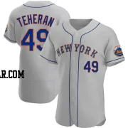 Julio Teheran Men's New York Mets Gray Authentic Road Jersey