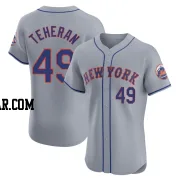 Julio Teheran Men's New York Mets Gray Elite Road Jersey