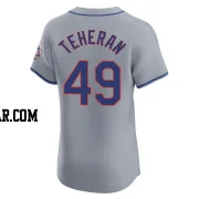 Julio Teheran Men's New York Mets Gray Elite Road Jersey