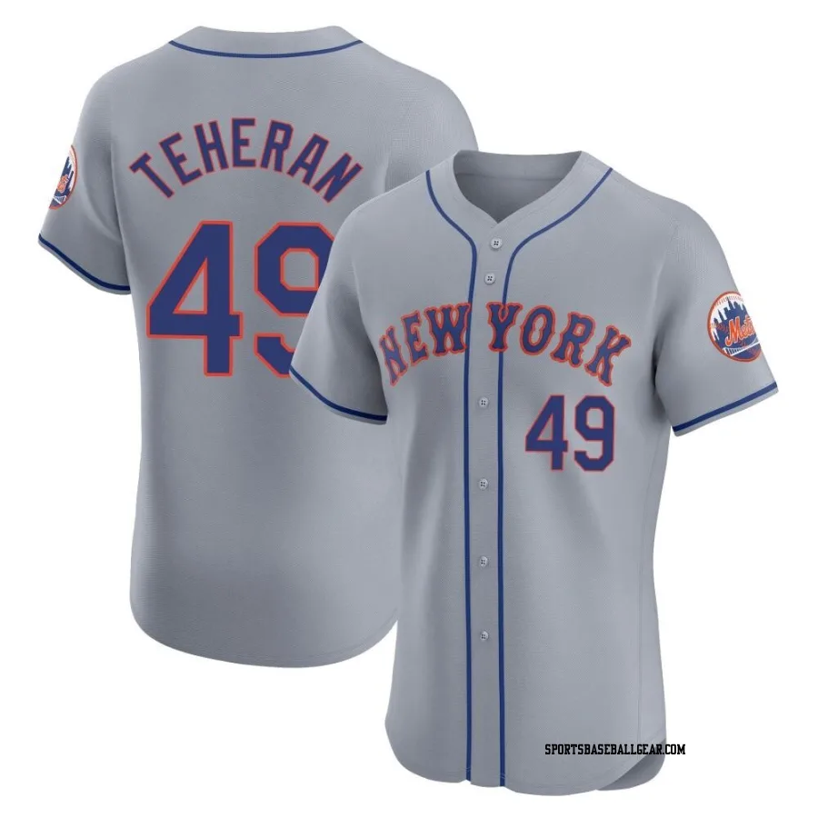 Julio Teheran Men's New York Mets Gray Elite Road Jersey