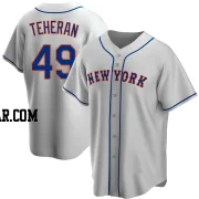 Julio Teheran Men's New York Mets Gray Replica Road Jersey