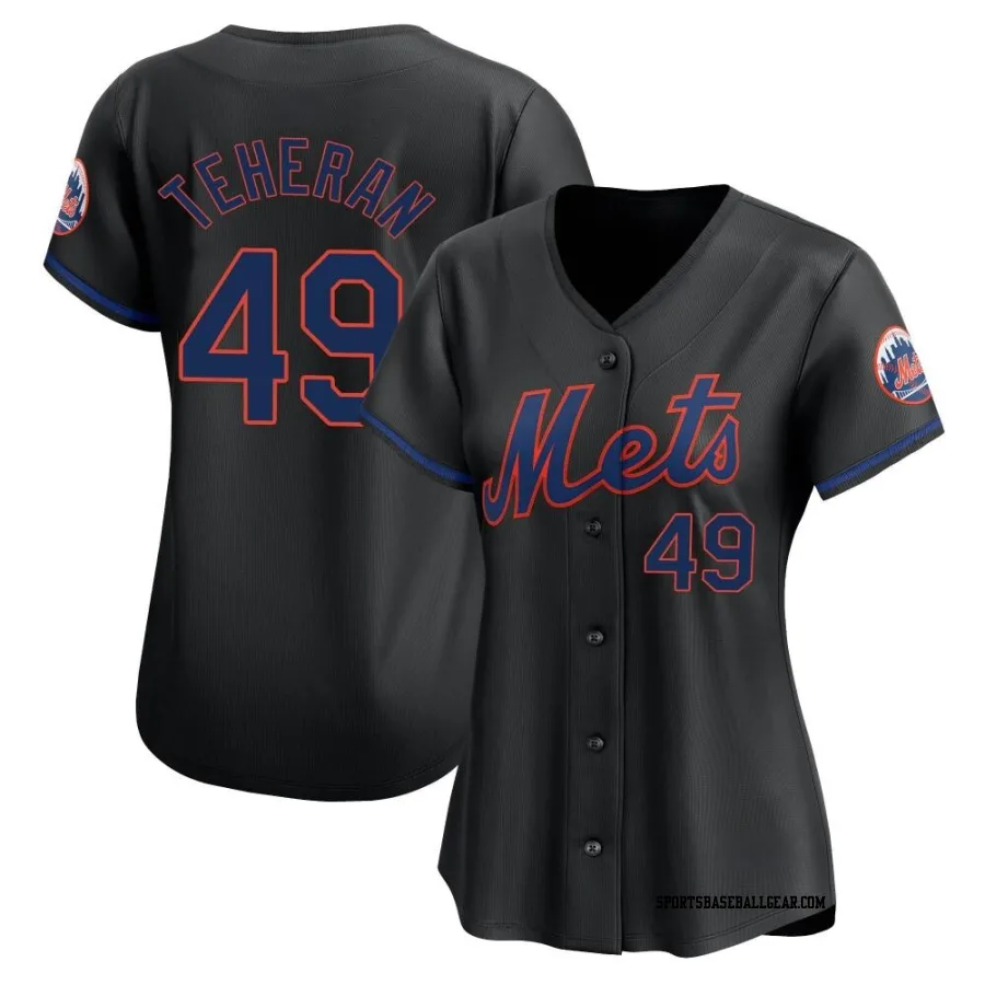 Julio Teheran Women's New York Mets Black Limited Alternate Jersey