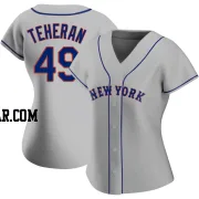 Julio Teheran Women's New York Mets Gray Authentic Road Jersey