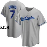 Julio Urias Men's Los Angeles Dodgers Gray Replica Road Jersey