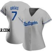 Julio Urias Women's Los Angeles Dodgers Gray Authentic Road Jersey