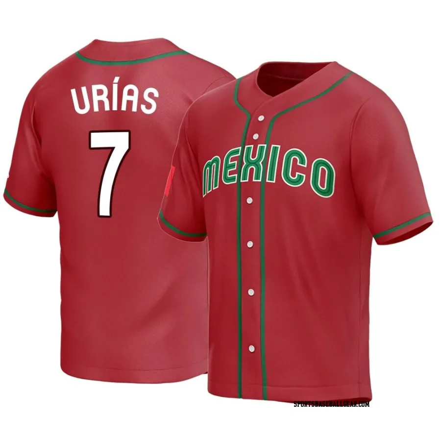 Julio Urias Youth Mexico Baseball Red Replica 2023 World Baseball Classic Jersey