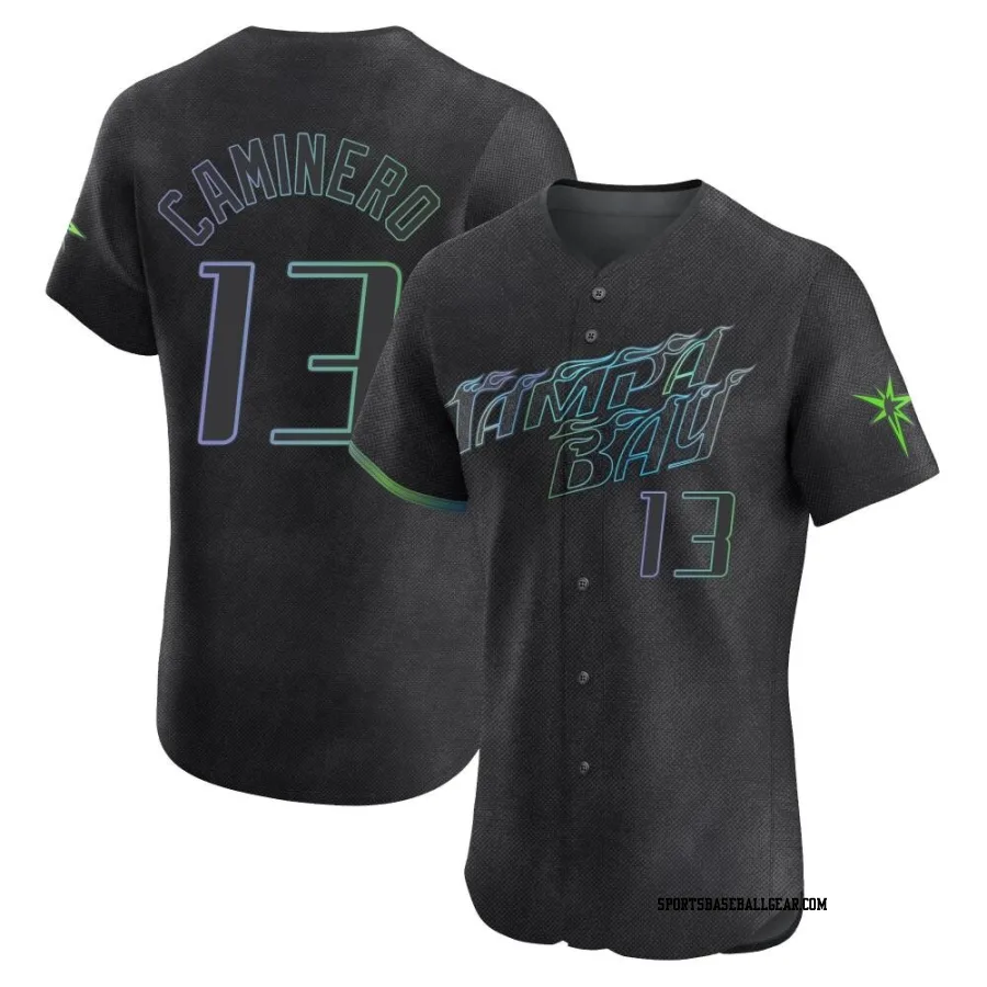 Junior Caminero Men's Tampa Bay Rays Charcoal Elite 2024 City Connect Jersey