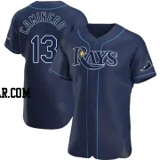 Junior Caminero Men's Tampa Bay Rays Navy Authentic Alternate Jersey