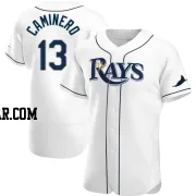 Junior Caminero Men's Tampa Bay Rays White Authentic Home Jersey