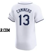 Junior Caminero Men's Tampa Bay Rays White Elite Home Jersey