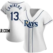 Junior Caminero Women's Tampa Bay Rays White Authentic Home Jersey