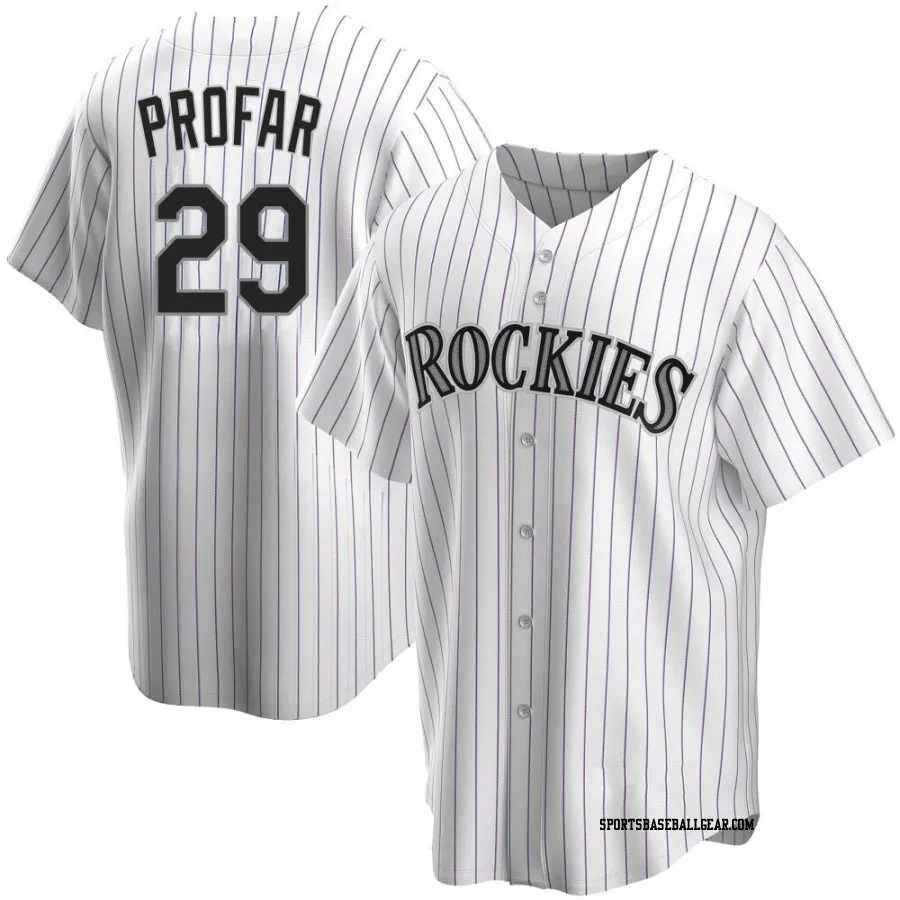 Jurickson Profar Men's Colorado Rockies White Replica Home Jersey