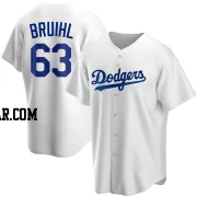 Justin Bruihl Men's Los Angeles Dodgers White Replica Home Jersey