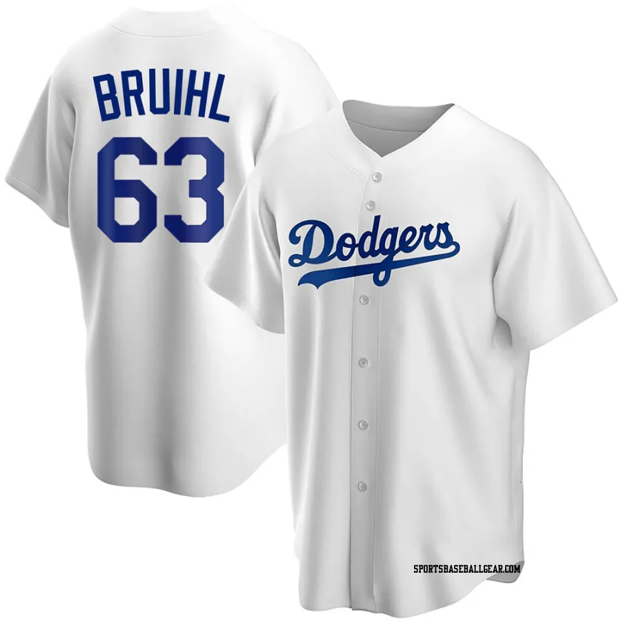 Justin Bruihl Men's Los Angeles Dodgers White Replica Home Jersey