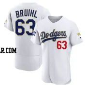 Justin Bruihl Men's Los Angeles Dodgers White/Gold Authentic 2021 Gold Program Player Jersey