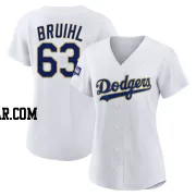 Justin Bruihl Women's Los Angeles Dodgers White/Gold Authentic 2021 Gold Program Player Jersey