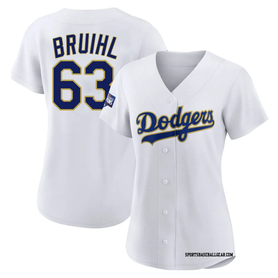 Justin Bruihl Women's Los Angeles Dodgers White/Gold Replica 2021 Gold Program Player Jersey