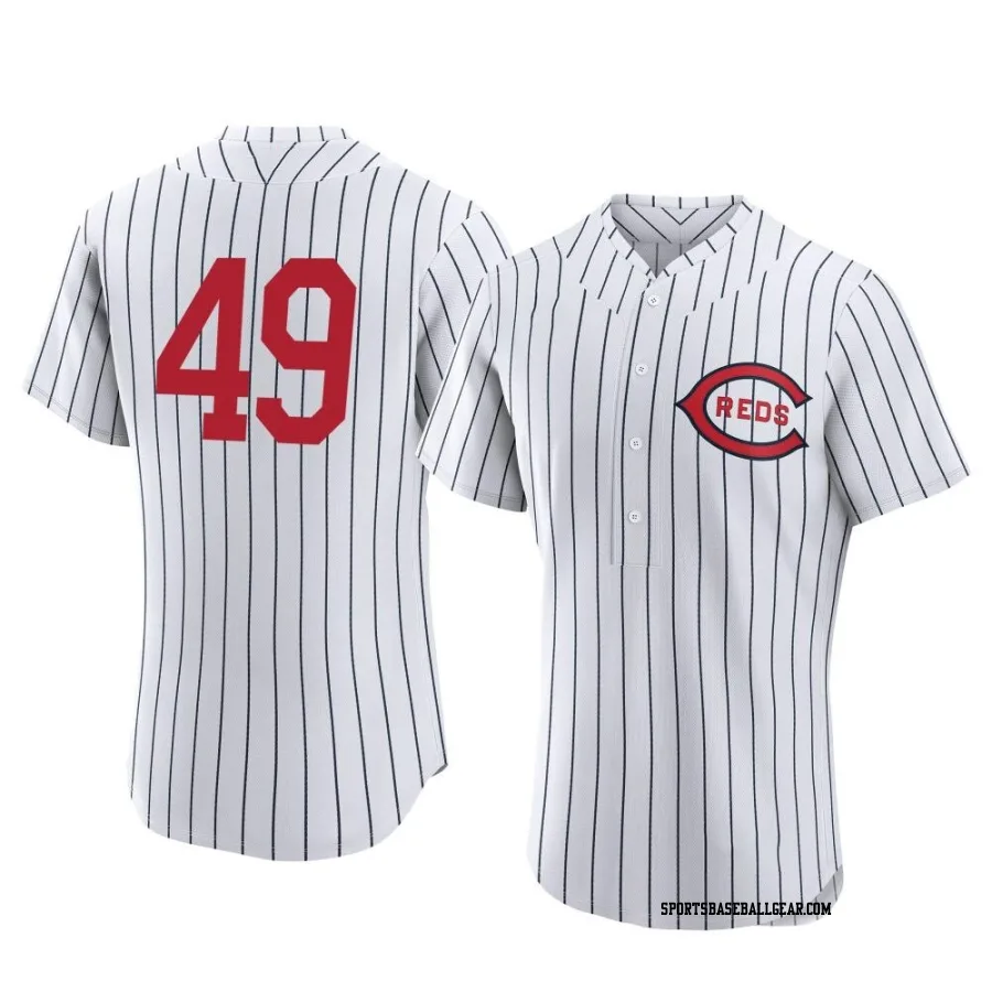 Justin Dunn Men's Cincinnati Reds White Authentic 2022 Field Of Dreams Jersey