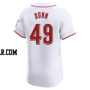 Justin Dunn Men's Cincinnati Reds White Elite Home Jersey