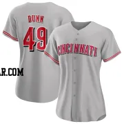 Justin Dunn Women's Cincinnati Reds Gray Authentic Road Jersey