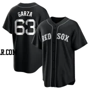 Justin Garza Men's Boston Red Sox Black/White Replica Jersey