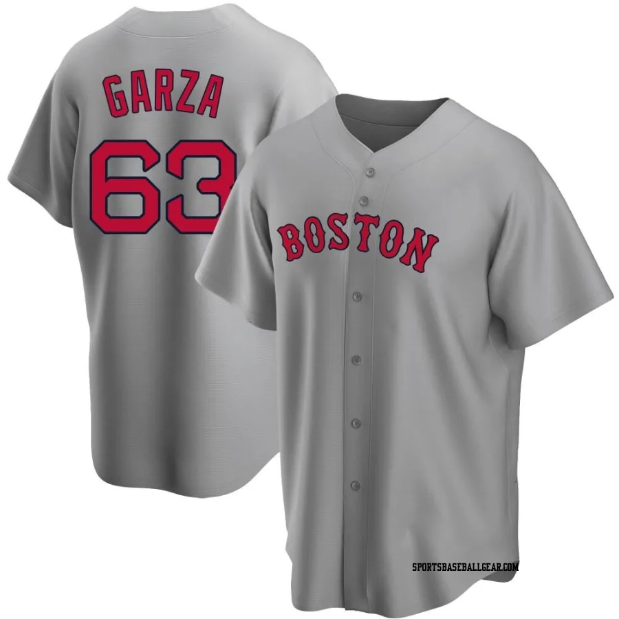 Justin Garza Men's Boston Red Sox Gray Replica Road Jersey