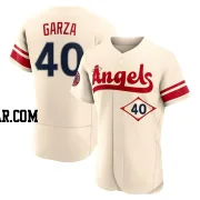 Justin Garza Men's Los Angeles Angels Cream Authentic 2022 City Connect Jersey