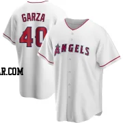 Justin Garza Men's Los Angeles Angels White Replica Home Jersey