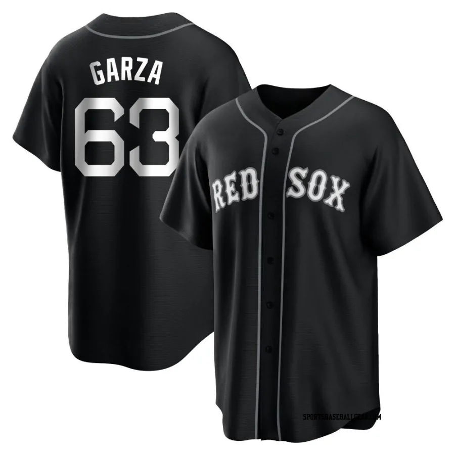 Justin Garza Youth Boston Red Sox Black/White Replica Jersey