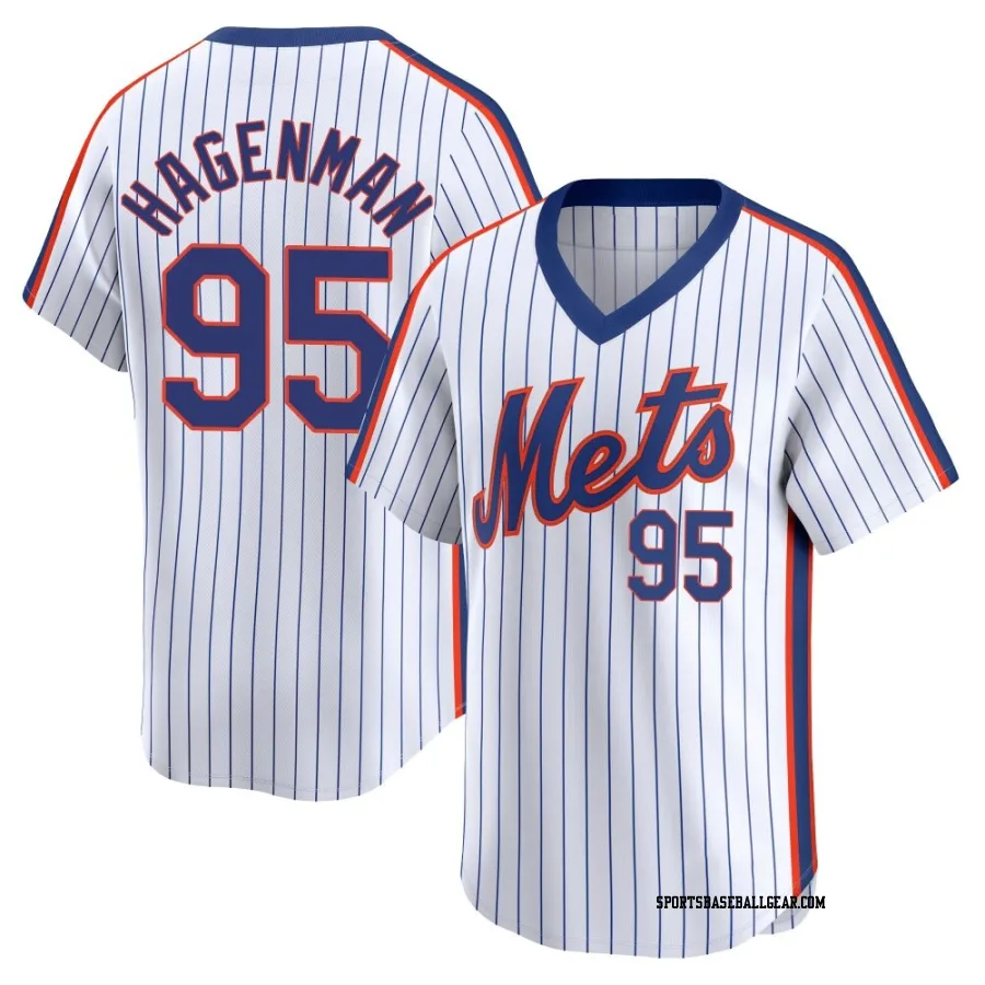 Justin Hagenman Men's New York Mets White Limited Cooperstown Collection Jersey