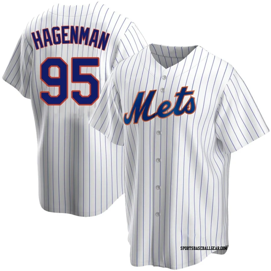 Justin Hagenman Men's New York Mets White Replica Home Jersey