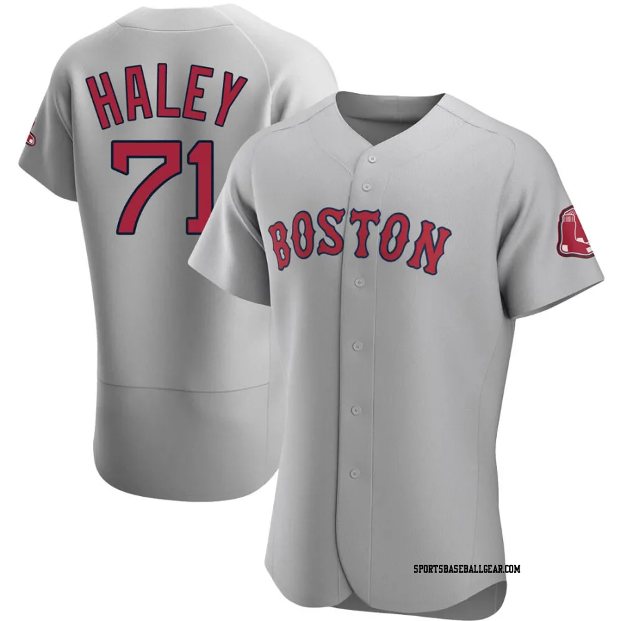 Justin Haley Men's Boston Red Sox Gray Authentic Road Jersey