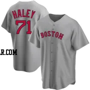 Justin Haley Men's Boston Red Sox Gray Replica Road Jersey