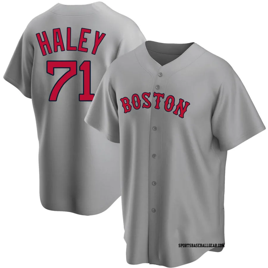 Justin Haley Men's Boston Red Sox Gray Replica Road Jersey