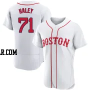 Justin Haley Men's Boston Red Sox White Authentic 2021 Patriots' Day Jersey