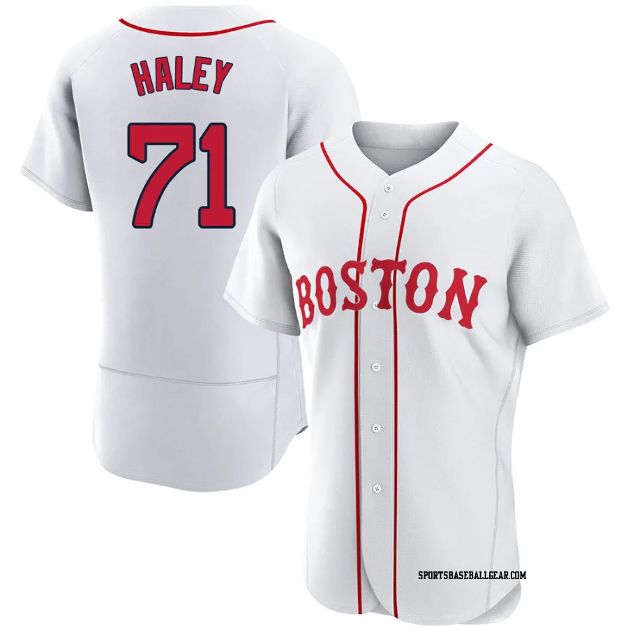 Justin Haley Men's Boston Red Sox White Authentic 2021 Patriots' Day Jersey