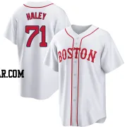 Justin Haley Men's Boston Red Sox White Replica 2021 Patriots' Day Jersey