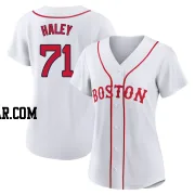 Justin Haley Women's Boston Red Sox White Authentic 2021 Patriots' Day Jersey