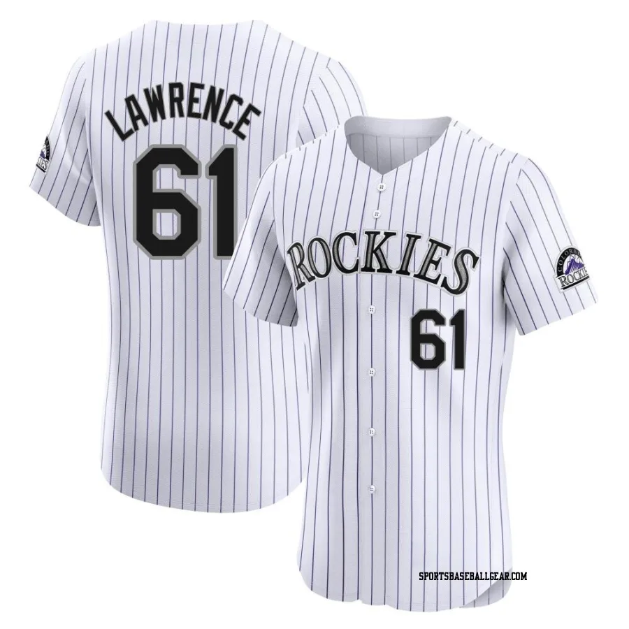 Justin Lawrence Men's Colorado Rockies White Elite Home Jersey