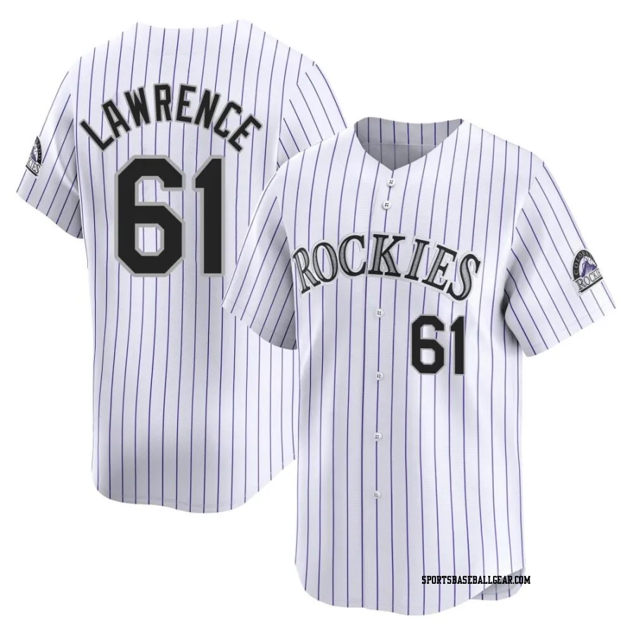 Justin Lawrence Men's Colorado Rockies White Limited Home Jersey