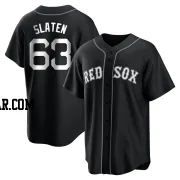 Justin Slaten Men's Boston Red Sox Black/White Replica Jersey