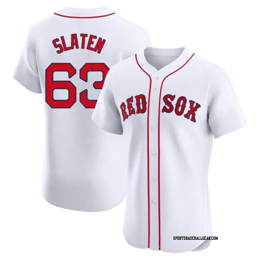 Justin Slaten Men's Boston Red Sox White Elite Home Jersey