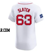 Justin Slaten Men's Boston Red Sox White Elite Home Patch Jersey