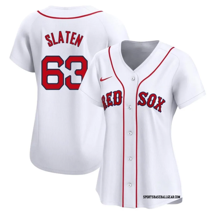 Justin Slaten Women's Boston Red Sox White Limited Home Jersey