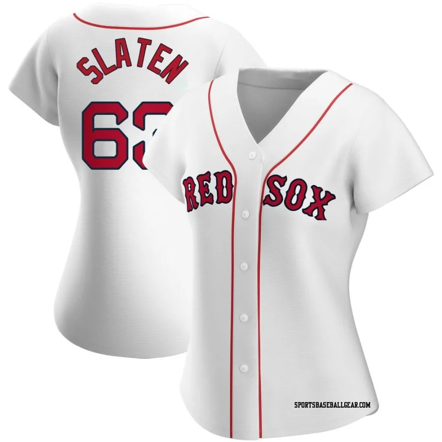 Justin Slaten Women's Boston Red Sox White Replica Home Jersey