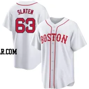 Justin Slaten Youth Boston Red Sox White Replica 2021 Patriots' Day Jersey