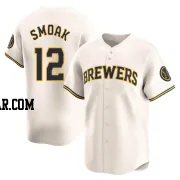 Justin Smoak Men's Milwaukee Brewers Cream Limited Home Jersey