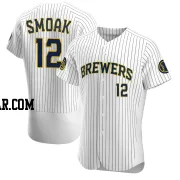 Justin Smoak Men's Milwaukee Brewers White Authentic Alternate Jersey