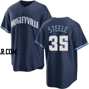 Justin Steele Youth Chicago Cubs Navy Replica 2021 City Connect Jersey